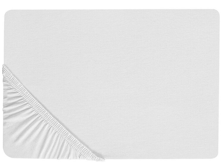 Cotton Fitted Sheet 160 x 200 cm White HOFUF_816042