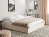 Buklé posteľ s úložným priestorom 180 x 200 cm krémová biela DINAN_903699