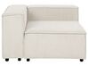 Left Hand 3 Seater Modular Jumbo Cord Corner Sofa with Ottoman Off-White APRICA_907770