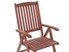 Set of 2 Acacia Wood Garden Chair Folding with Red Cushion TOSCANA_784193