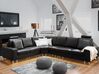 Right Hand Corner Leather Sofa LED Black STOCKHOLM _791854
