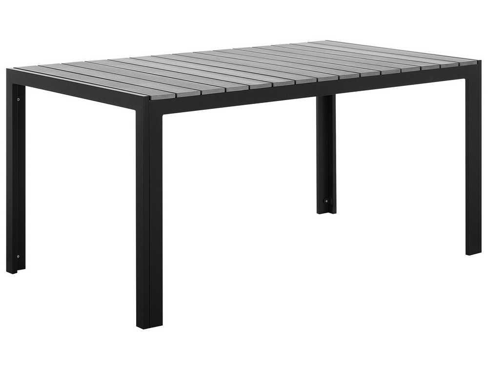 Gartentisch Kunstholz grau / schwarz 150 x 90 cm COMO
