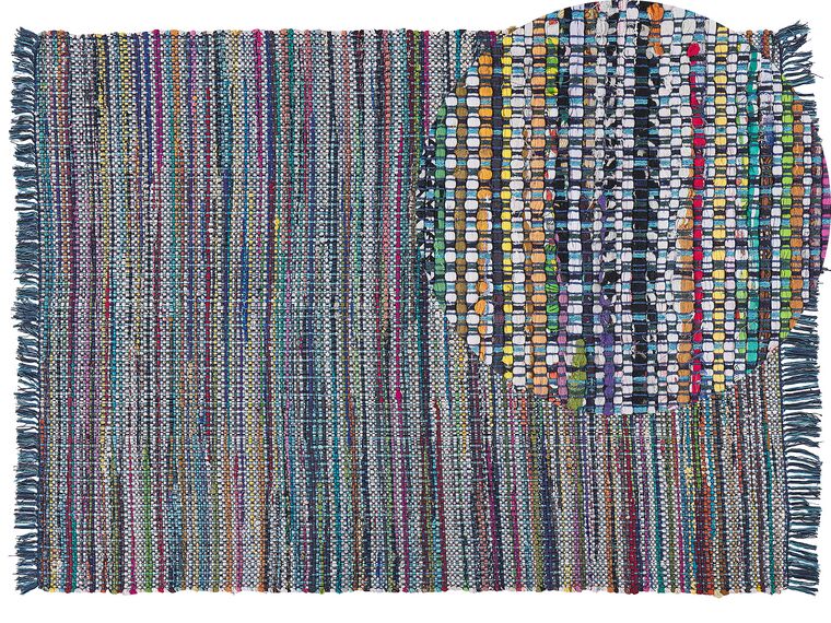 Teppich Baumwolle blau 160 x 230 cm Kurzflor BESNI_530825
