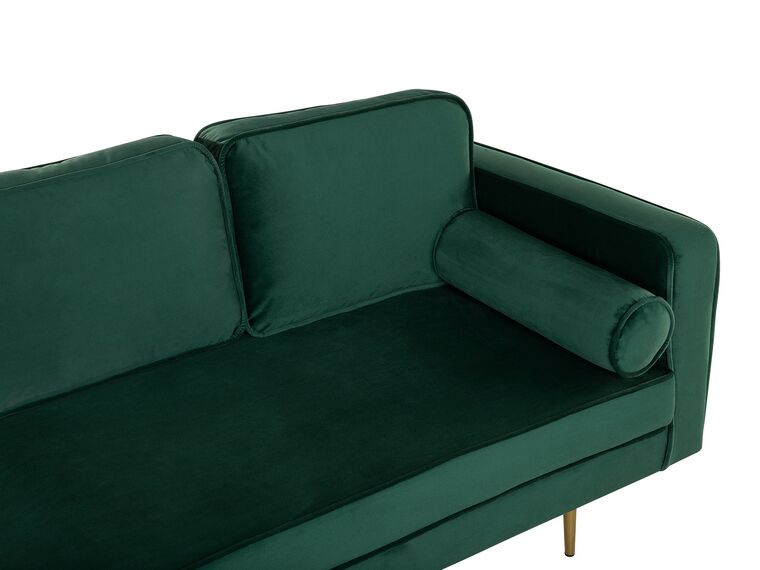 Right Hand Velvet Chaise Lounge Emerald Green MIRAMAS Beliani.co.uk