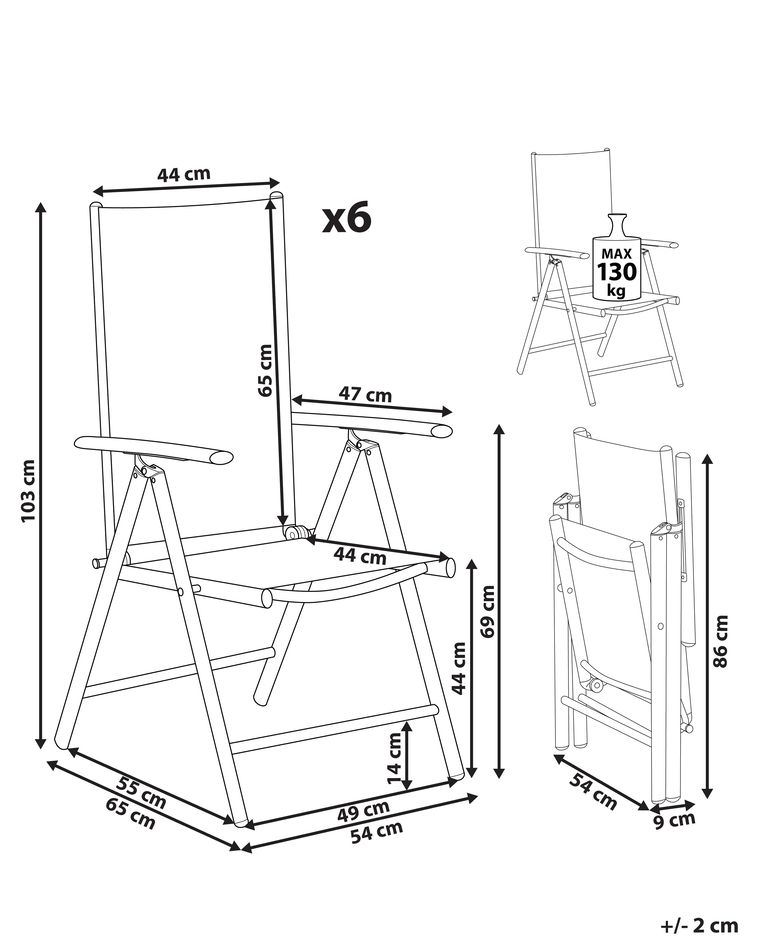 Set 2 Sedie Da Giardino Impilabili - Nero, Metallo Resistente, Per Esterni! - Foto 5