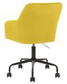 Krzesło biurowe regulowane welurowe żółte ANTARES_867690