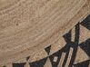 Pyöreä matto juutti beige/musta ⌀ 120 cm ALAKIR_733741