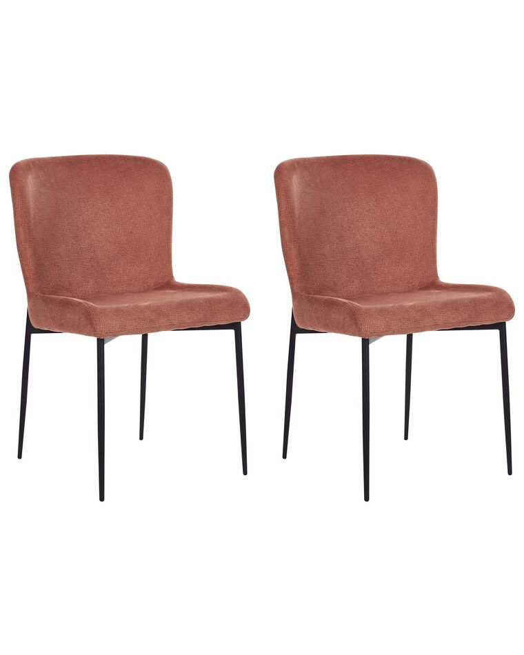 Set of 2 Fabric Chairs Brown ADA_873316