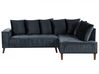 Canapé d'angle gauche en velours noir GRENA_837246