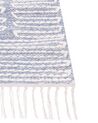 Teppich Baumwolle blau / cremeweiß 160 x 230 cm geometrisches Muster Kurzflor ANSAR_861035