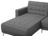 Sofá-cama em forma de U de 5 lugares com repousa-pés em tecido cinzento claro ABERDEEN_715976