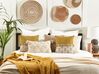 2 bawełniane poduszki dekoracyjne w geometryczny wzór 45 x 45 cm biało-żółte WOODI_838878