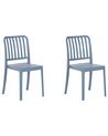 Conjunto de 2 sillas de balcón de material sintético azul SERSALE_820165