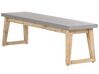 Set de jardin table avec deux bancs en fibre-ciment gris et bois clair ORIA_804645