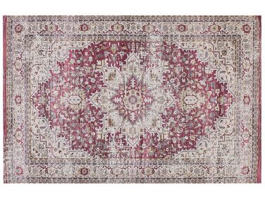 Vloerkleed polyester rood/beige 150 x 230 cm ARHAVI