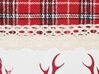 Set of 2 Cotton Cushions Reindeer Pattern 45 x 45 cm Red ROBBIE_814143