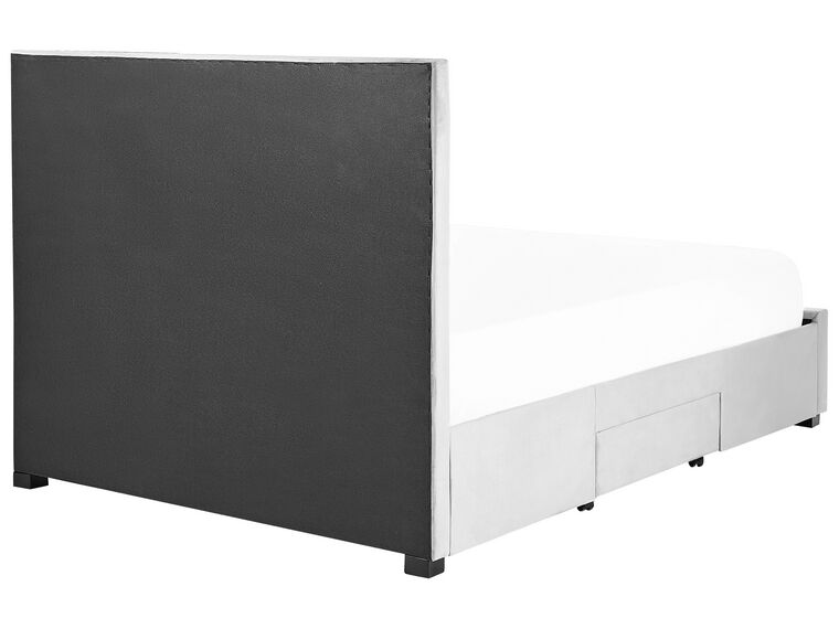 Velvet EU Double Bed with Storage Light Grey LIEVIN Beliani.co.uk