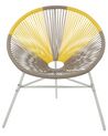 Set of 2 PE Rattan Accent Chairs Taupe and Yellow ACAPULCO_717832
