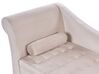 Chaise-longue à esquerda com arrumação em veludo branco creme PESSAC_882008