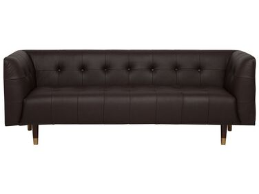Sofa 3-osobowa skórzana brązowa BYSKE