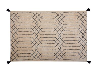 Bavlnený koberec 140 x 200 cm béžová/čierna MALTEPE