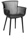 Set of 4 Plastic Dining Chairs Black PESARO_825429