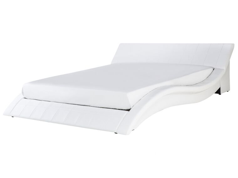 Łóżko skórzane 180 x 200 cm białe VICHY_459641