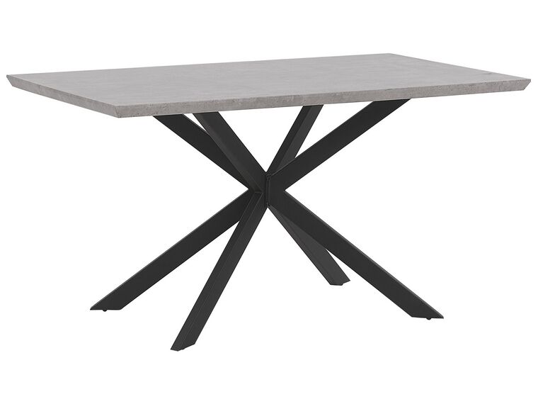 Eettafel MDF betonlook/zwart 140 x 80 cm SPECTRA _782314