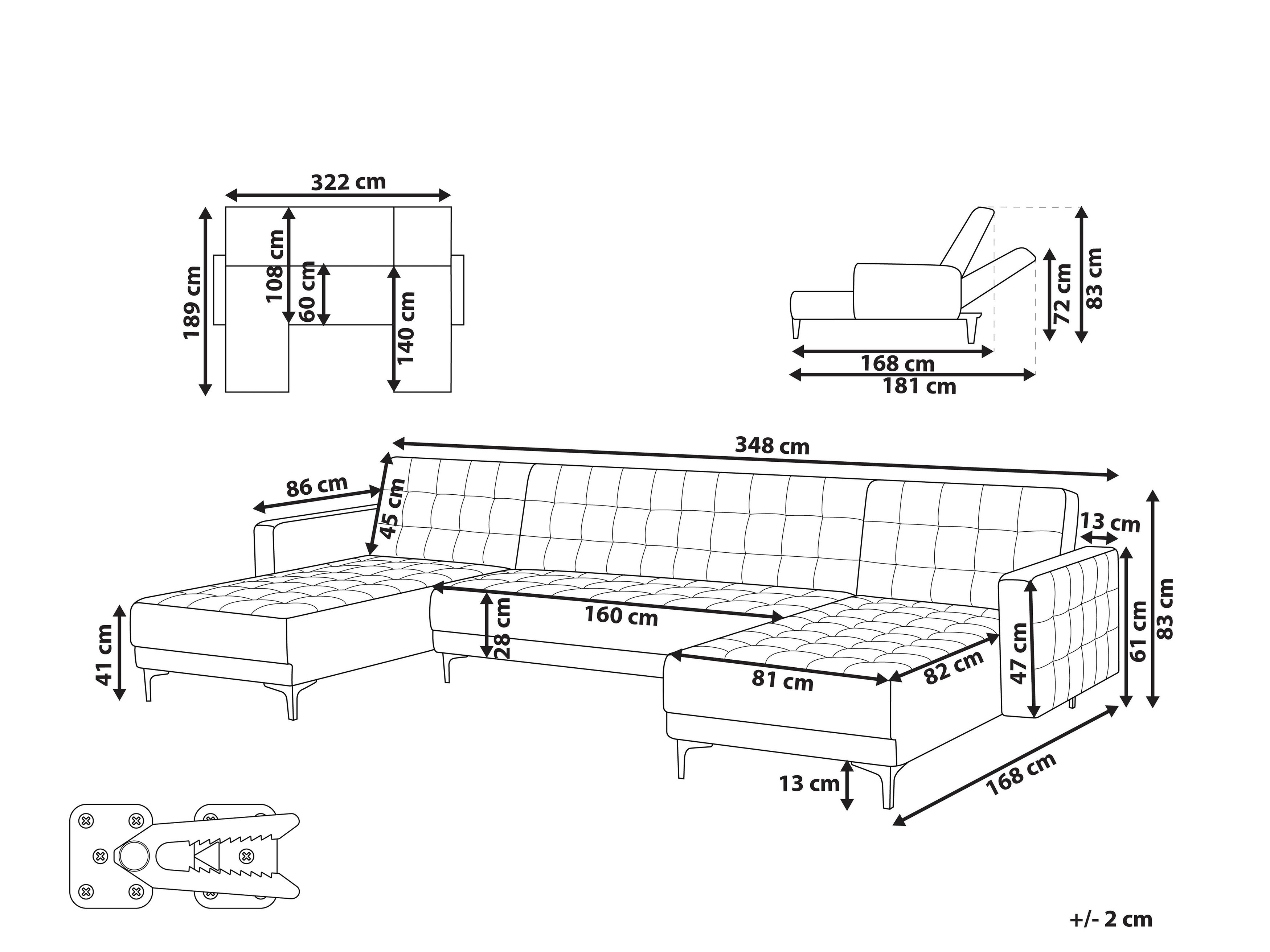 5 Seater UShaped Modular Faux Leather Sofa White ABERDEEN Beliani.co.uk