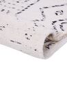 Teppich Wolle weiß / schwarz geometrisches Muster 80 x 150 cm Kurzflor ALKENT_852507