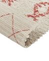 Teppich Baumwolle beige / rosa 140 x 200 cm geometrisches Muster Kurzflor BUXAR_839308