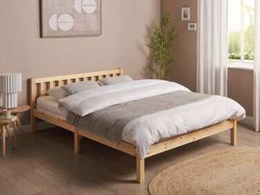 Wooden EU Double Size Bed Light FLORAC