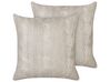 Set of 2 Cotton Cushions 45 x 45 cm Taupe CONSTYLIS_914030