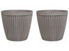 Set of 2 Plant Pots ⌀ 36 cm Taupe POKA_850928
