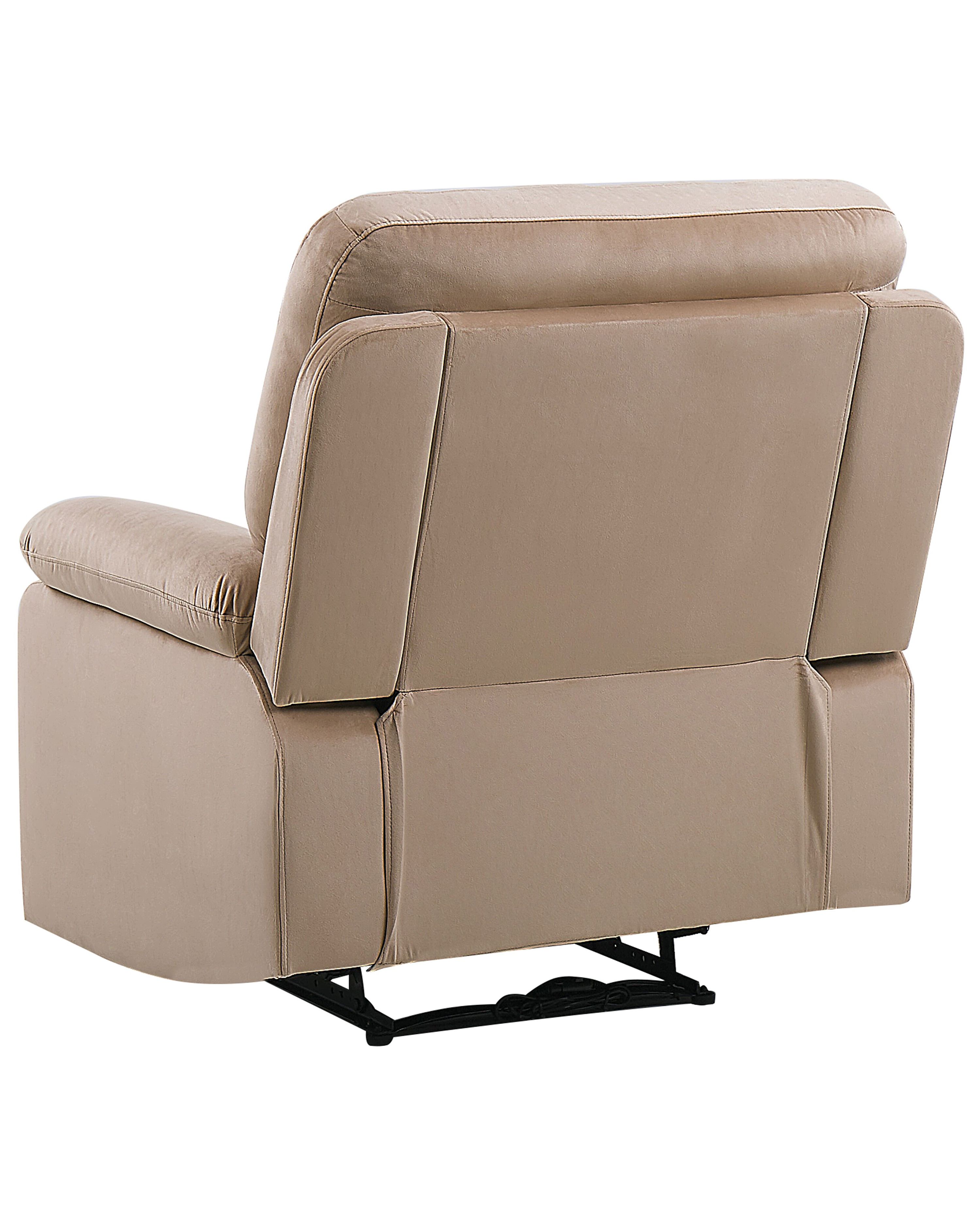Beliani Samt Sessel Mit Goldfüßen – Retro Design, Taupe/beige, 150 Kg Belastbar, Teilmontiert