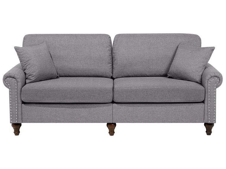 3 Seater Fabric Sofa Grey OTRA II_705996