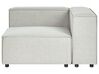 Right Hand 2 Seater Modular Linen Corner Sofa with Ottoman Grey APRICA_874761