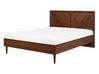 EU Double Size Bed with LED Dark Wood MIALET_772105