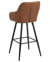 Conjunto de 2 sillas de bar de poliéster marrón dorado/negro DARIEN_724410