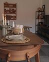 Conjunto de 2 cadeiras de jantar em madeira escura e cinzento LYNN_862255
