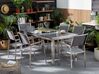 Set di tavolo e 6 sedie da giardino in acciaio basalto e fibra tessile grigia nero fiammato 180 cm GROSSETO_672637