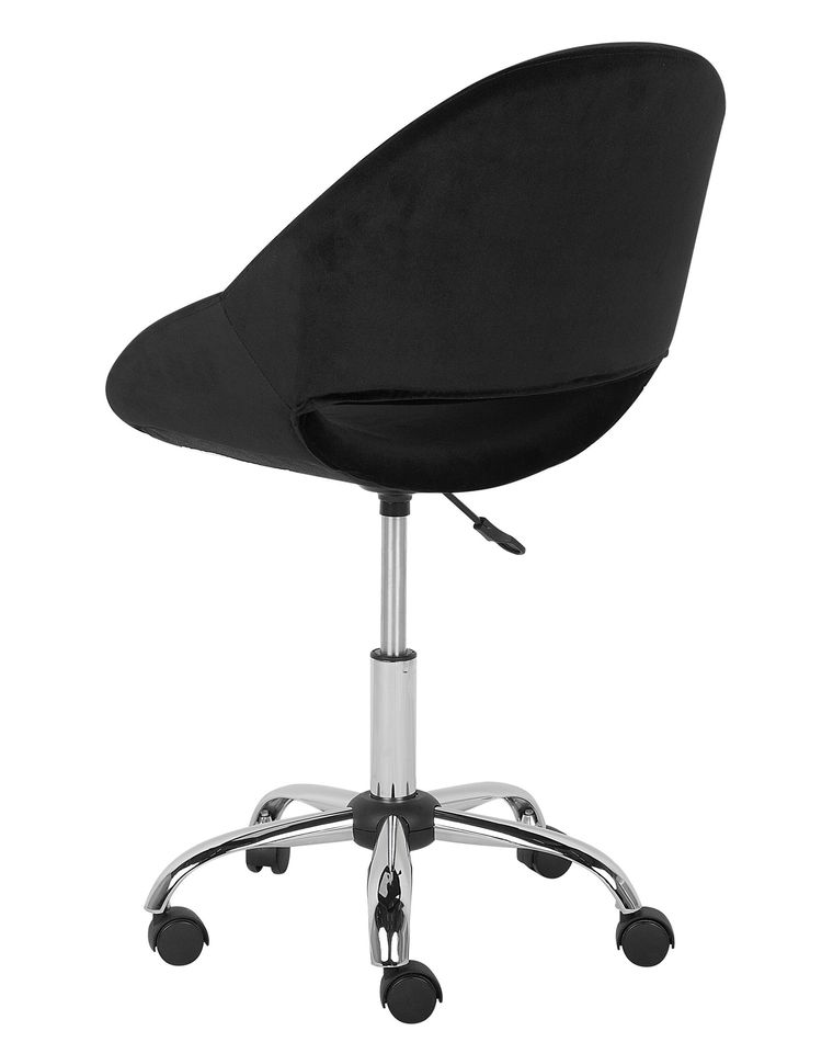 Velvet Armless Desk Chair Black SELMA Beliani.co.uk
