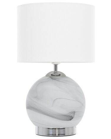 Lampa stołowa szklana biała UELE