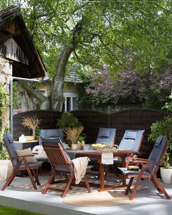 Puutarhatuoli akasiapuu tumma puu/sininen 6 kpl TOSCANA