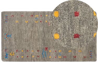 Vlněný koberec gabbeh 80 x 150 cm šedý SEYMEN