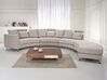 7-Sitzer Sofa beige halbrund mit Ottomane ROTUNDE_66441