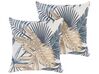 Set of 2 Cushions Leaf Pattern 45 x 45 cm Multicolour TAGETES_810784