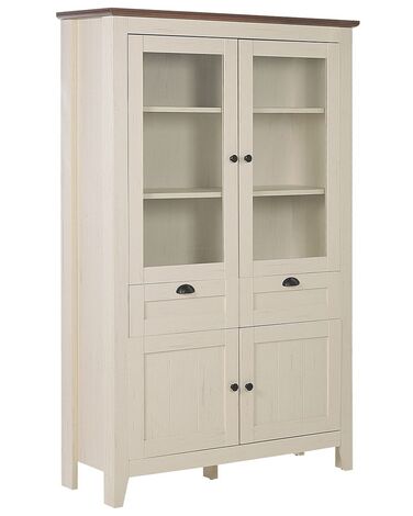Cupboard with Glass Display Cream SEATLLE