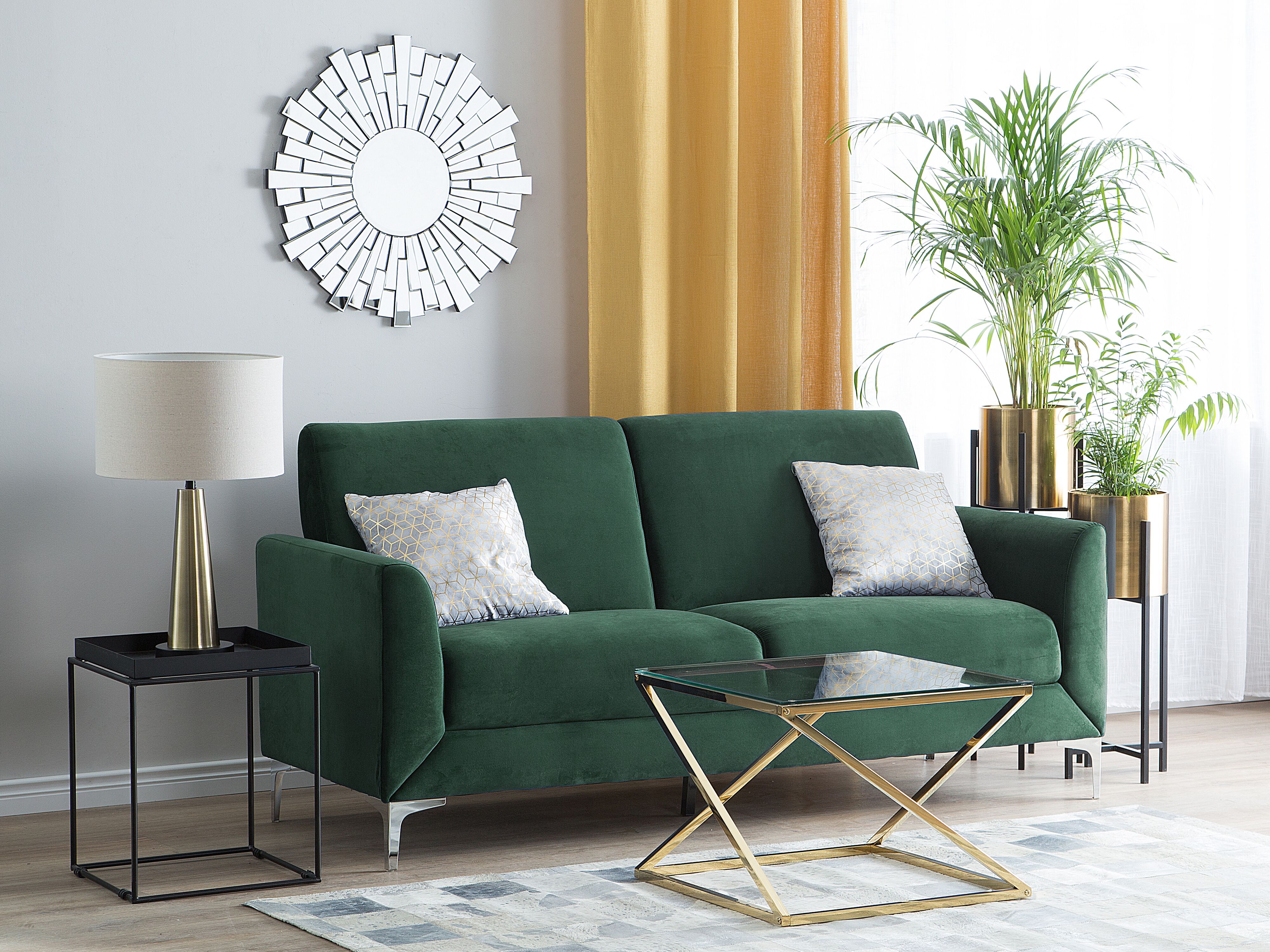Soffa 3-sits sammet grön FENES | Beliani.se