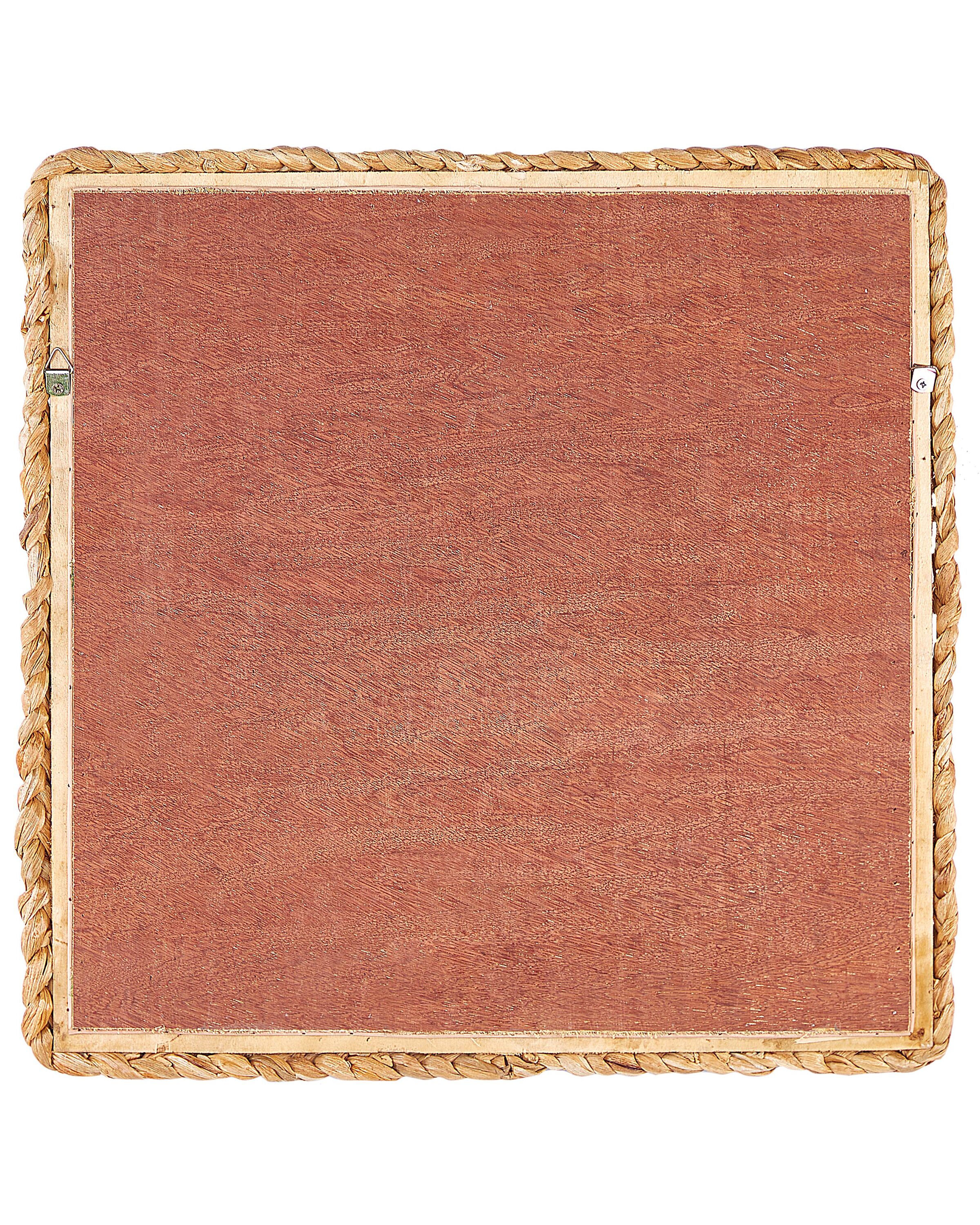 Miroir mural en jacinthe d'eau ton naturel 52 x 52 cm LANGLI | Beliani.fr